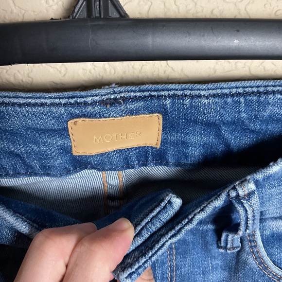 MOTHER‎ Womens 24 Looker Ankle Fray Distressed Midrise Blue Denim Jeans - Picture 5 of 9